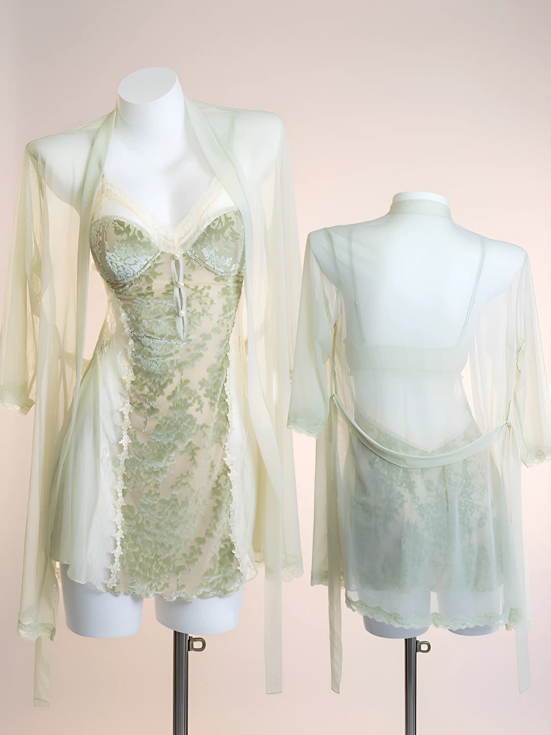 3952 Apple green (Robe + belt)