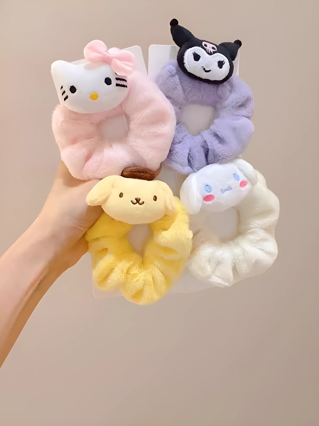 Ayollar uchun Sanrio Karlova va My Melody plush rezinkalar, qalin model, o'rmon hayvonlari dizayni