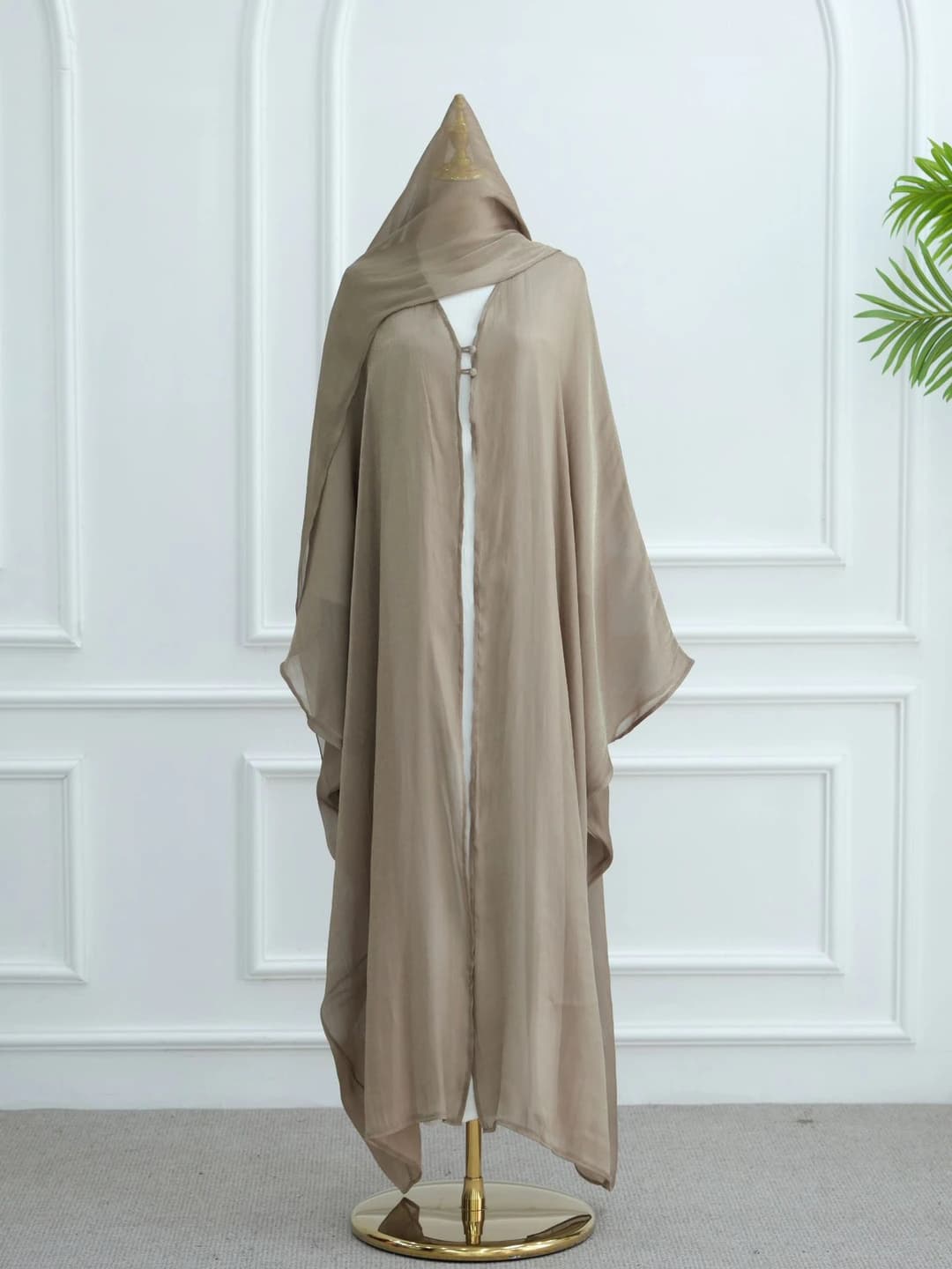 Taro color + headscarf + white dress