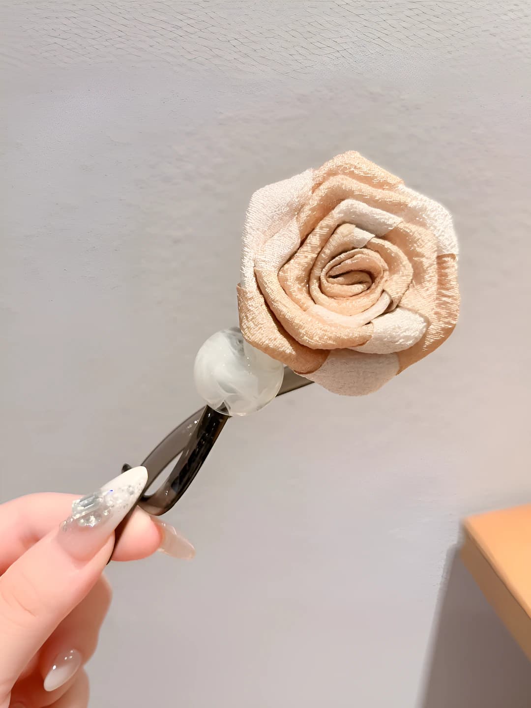 2# цвет молока~сухой розовый шарик закрученный зажим 10.5cm
