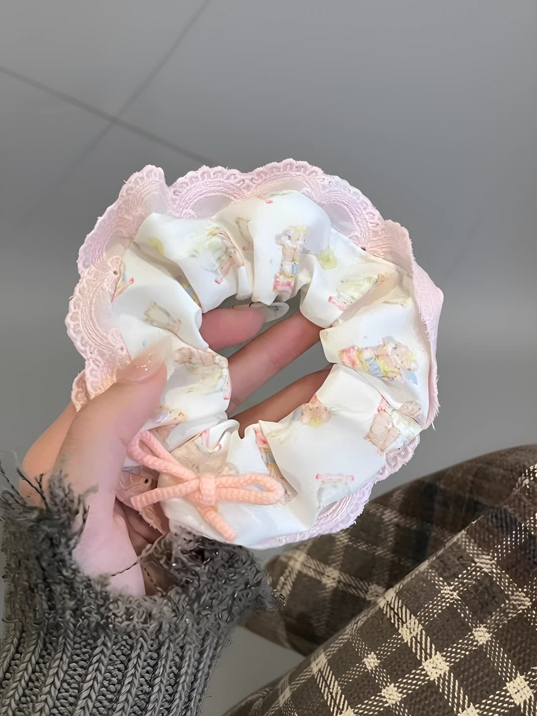 1# Бант, розовый, 10 см