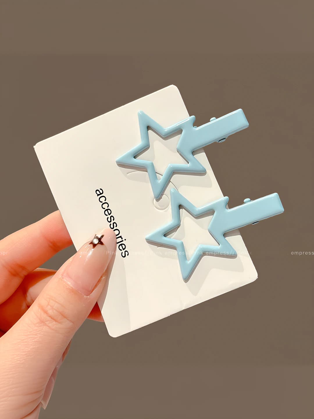 Mint green, star, alloy, ~5 cm