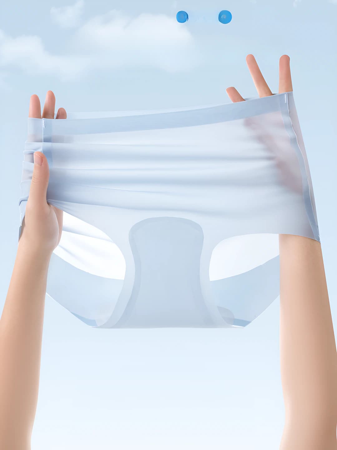 Women's seamless briefs: ice-silk fabric, quick-dry, breathable, antibacterial, pure cotton gusset, high waist, solid colour