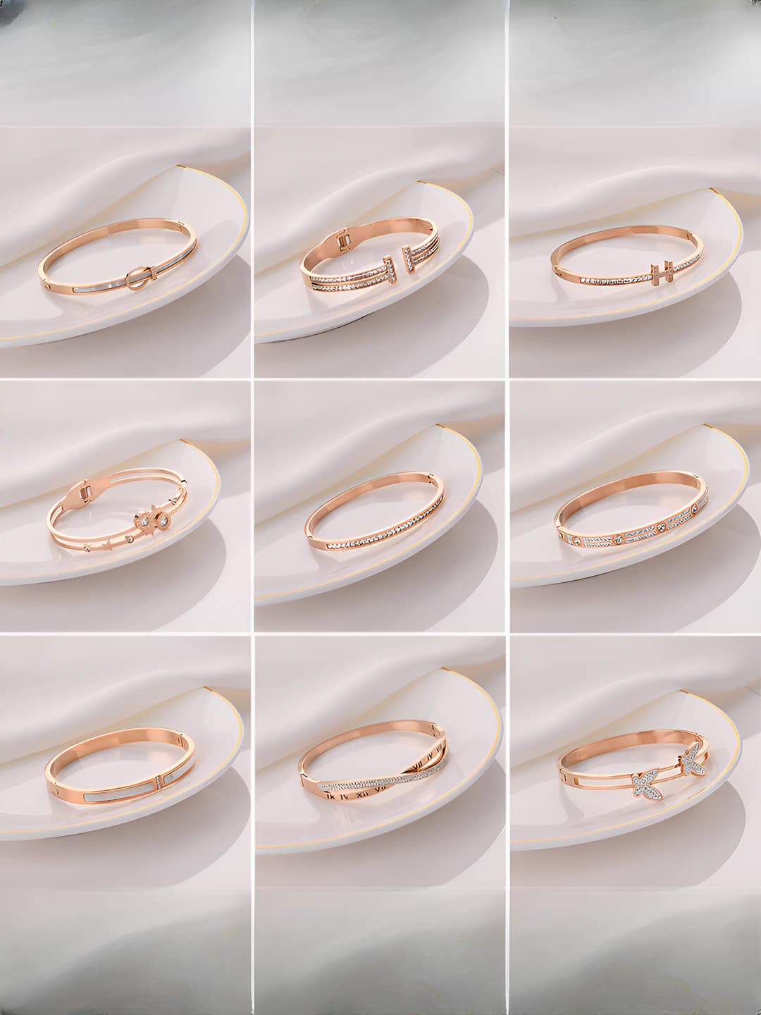Women's titanium steel jewelry with elliptical design