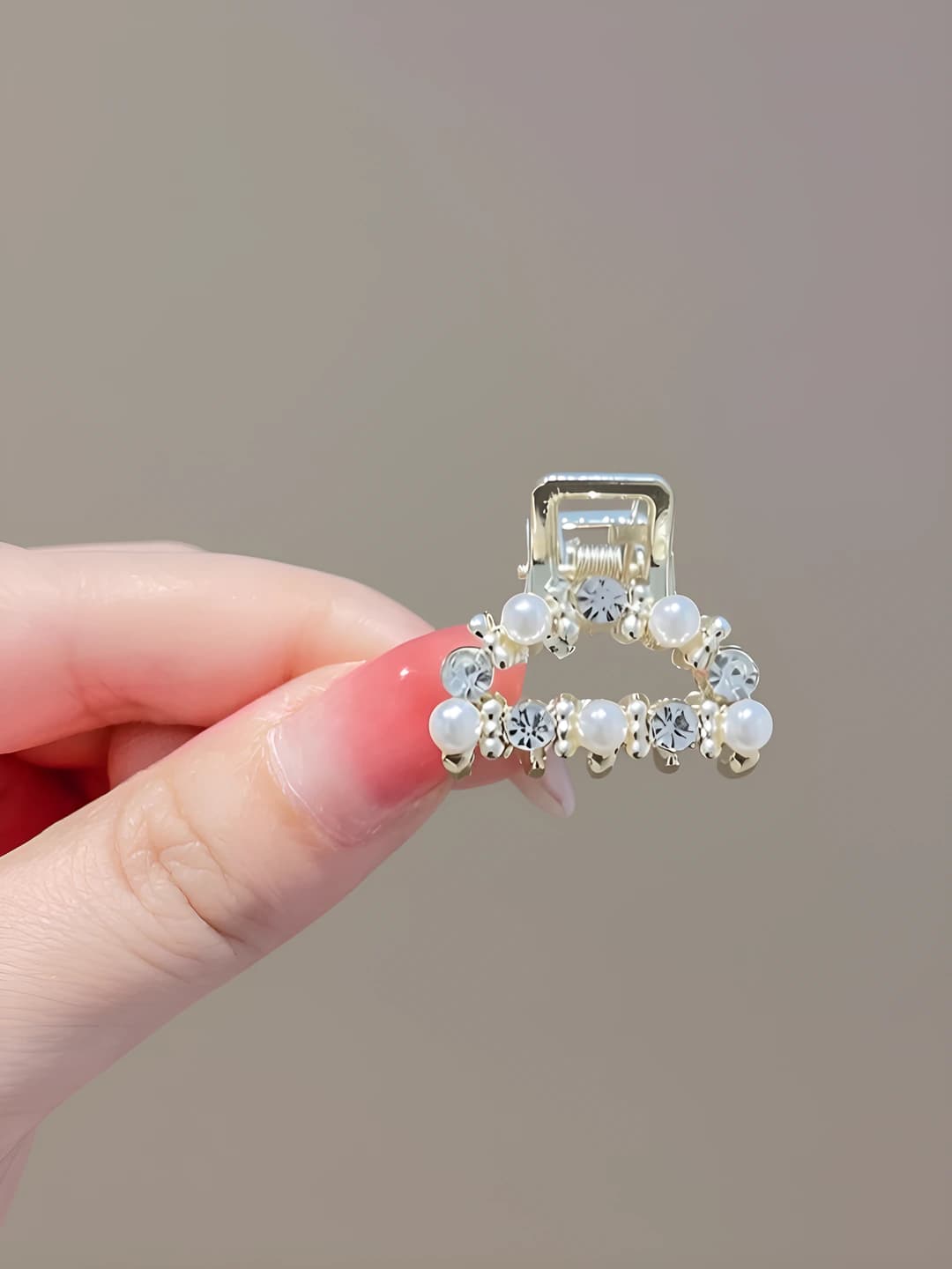 3# D-shaped pearl + diamond, 3 cm
