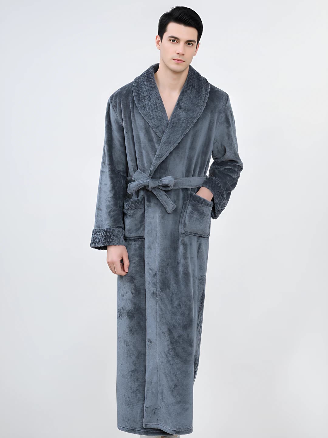Grey Men's Flannel Robe
