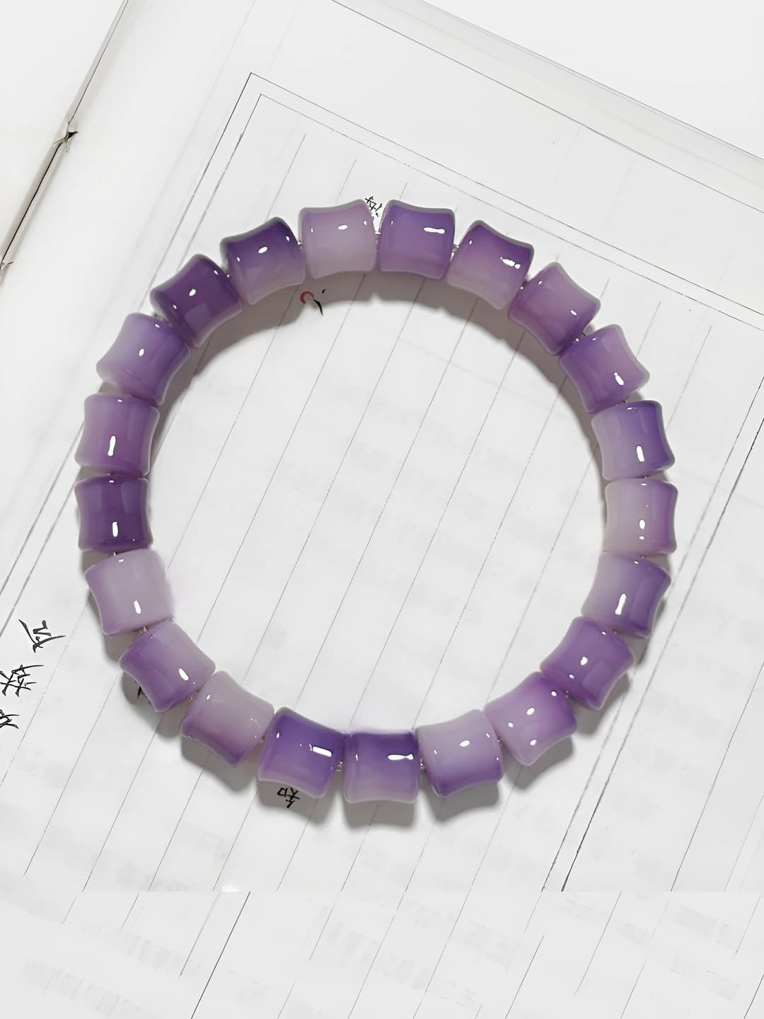 Purple pattern bamboo, single loop