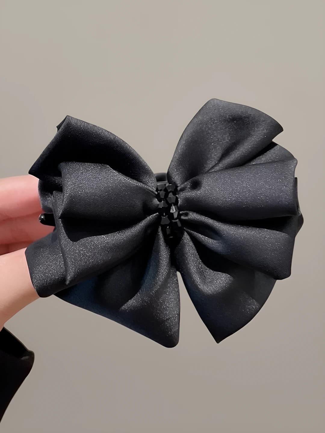 Black rhinestone bow