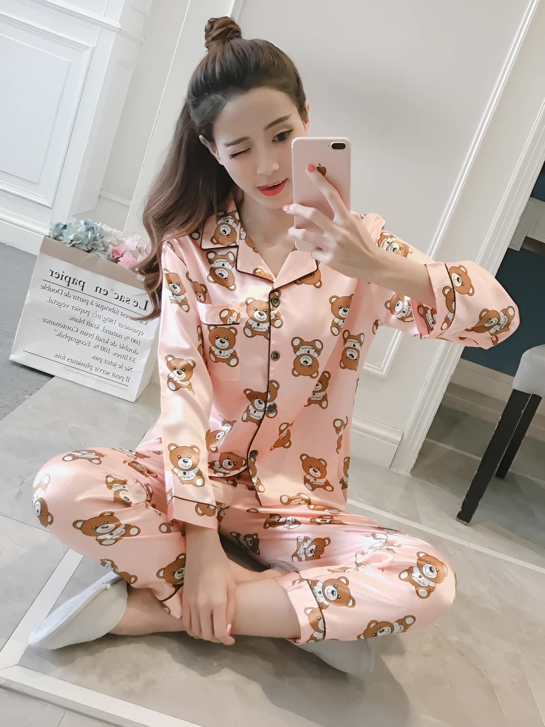 Pink bear print