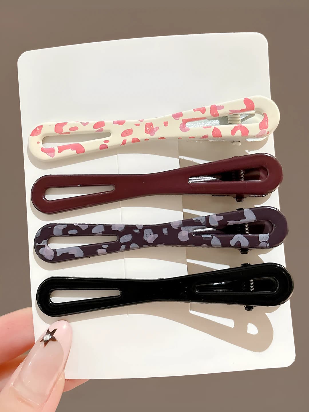 3# Teardrop barrette - 4-piece set