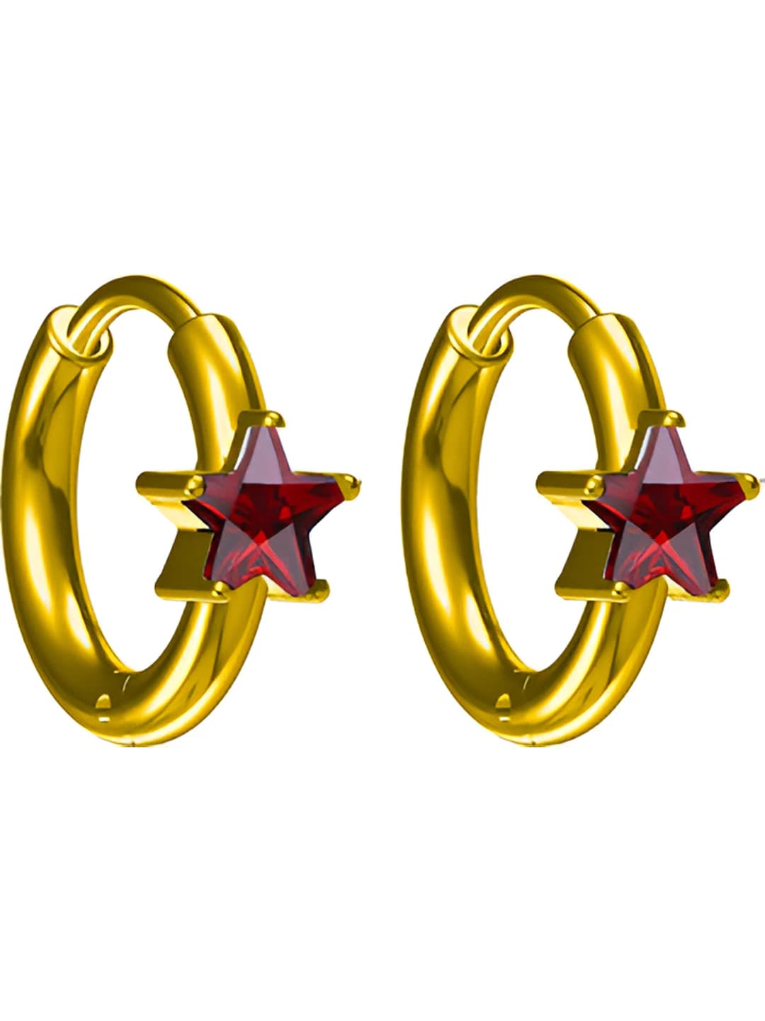E0061-2 Gold red zircon earrings