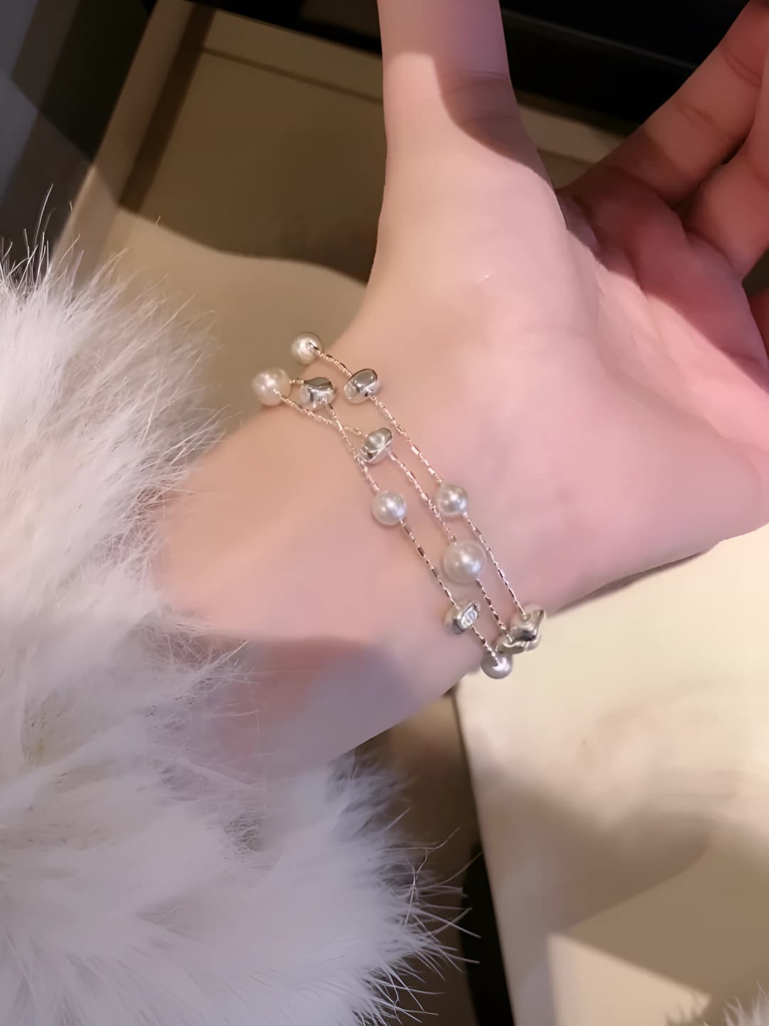 Bracelet-Silver-Pink