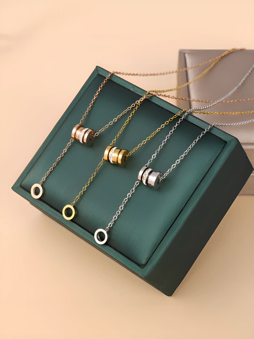 Women's rose gold titanium steel tassel necklace in Korean style