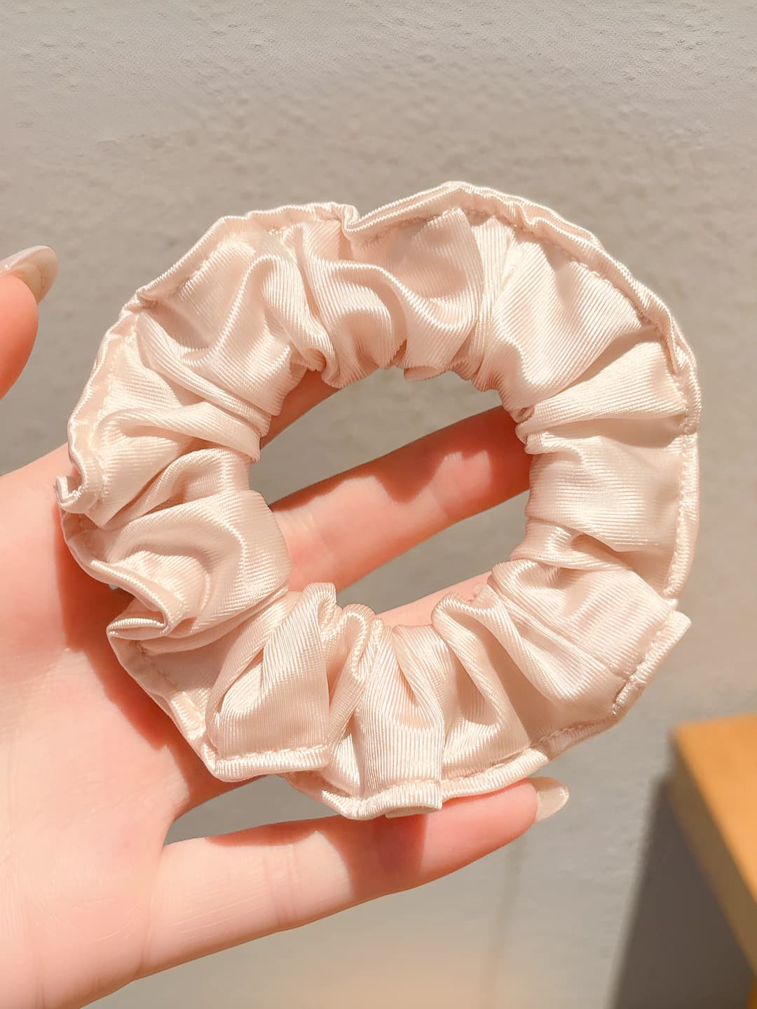 Floral pink scrunchie ~10 cm
