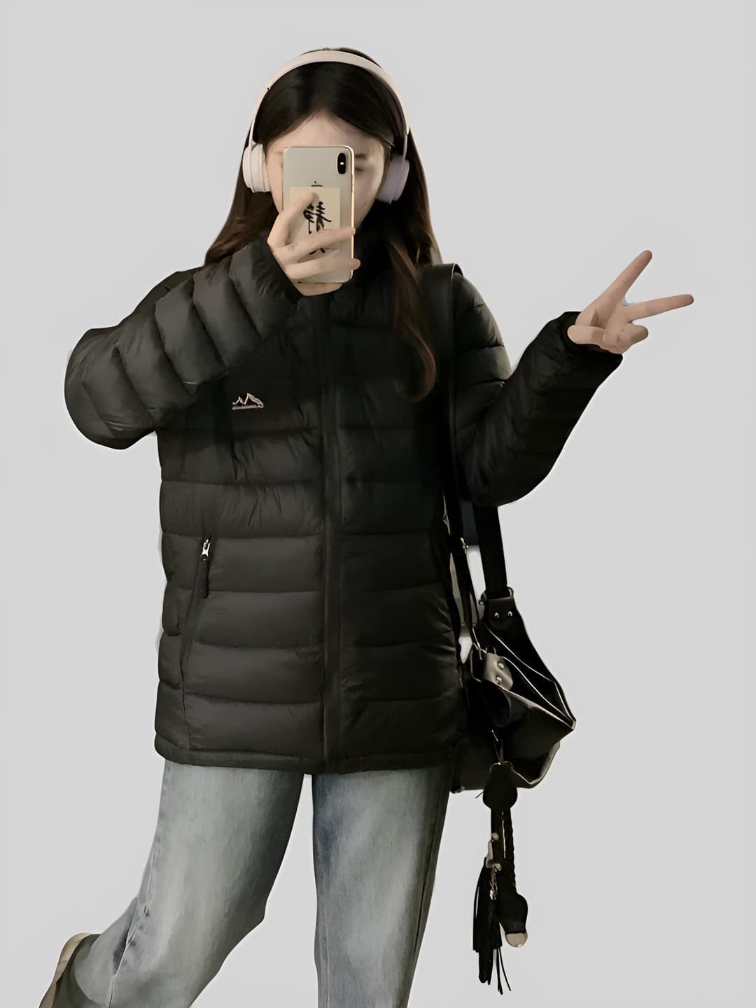 Women's winter down jacket, down-alternative fill, thickened, loose fit, mid-length, zip, 2026