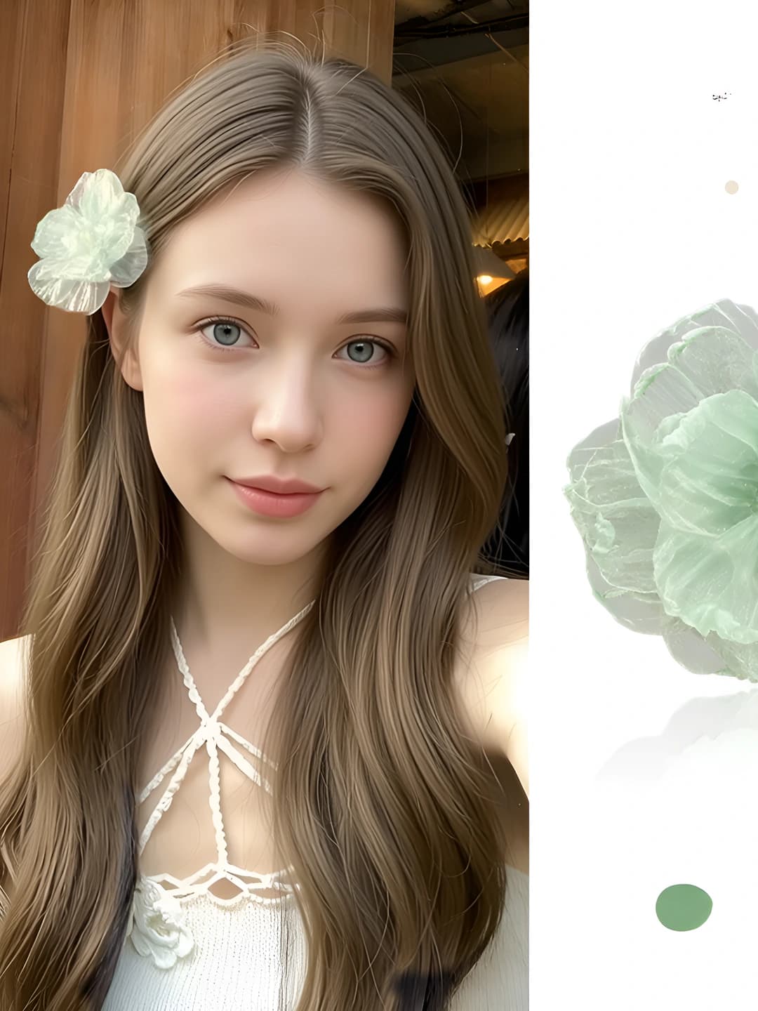 3# Синий цветочный боковой зажим