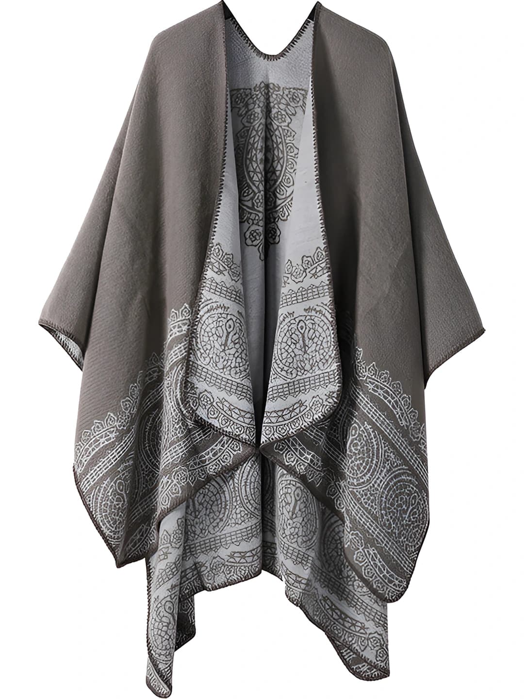 Lace pattern - grey-coffee