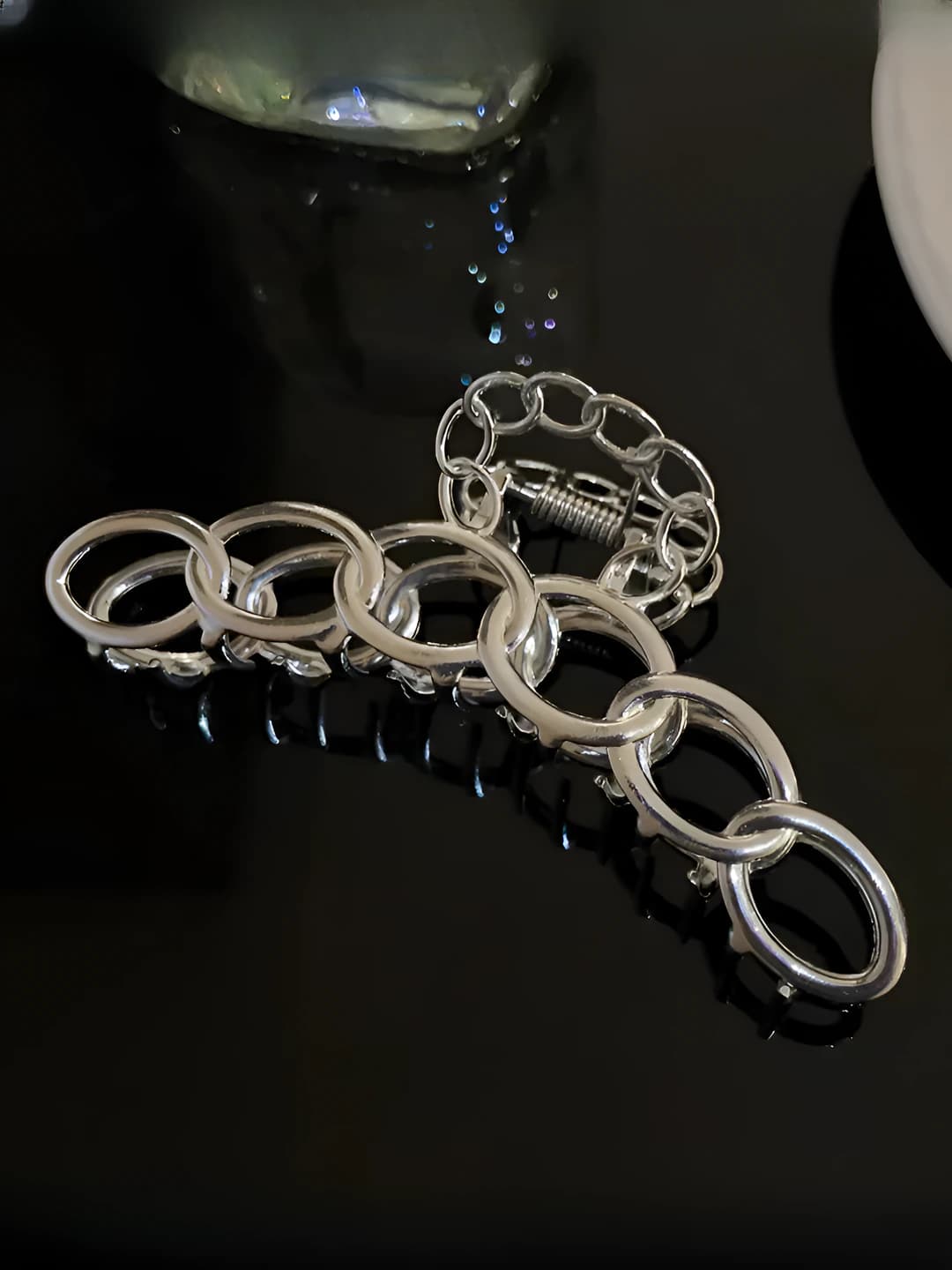 Silver chain ring clip