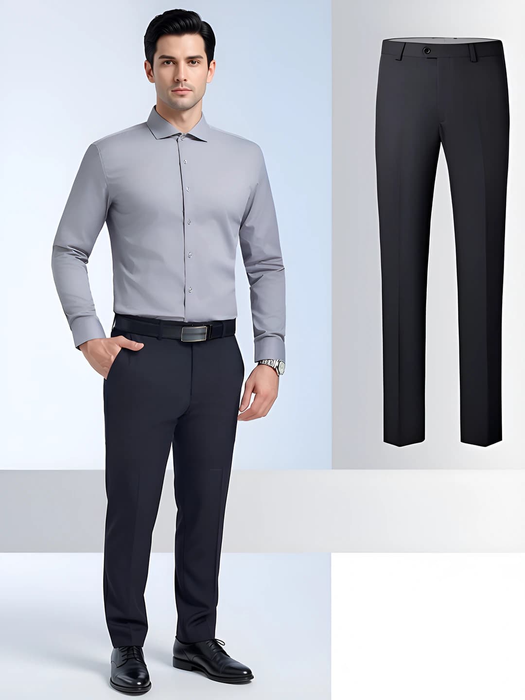 Men's grey long-sleeve shirt + K1815 pants