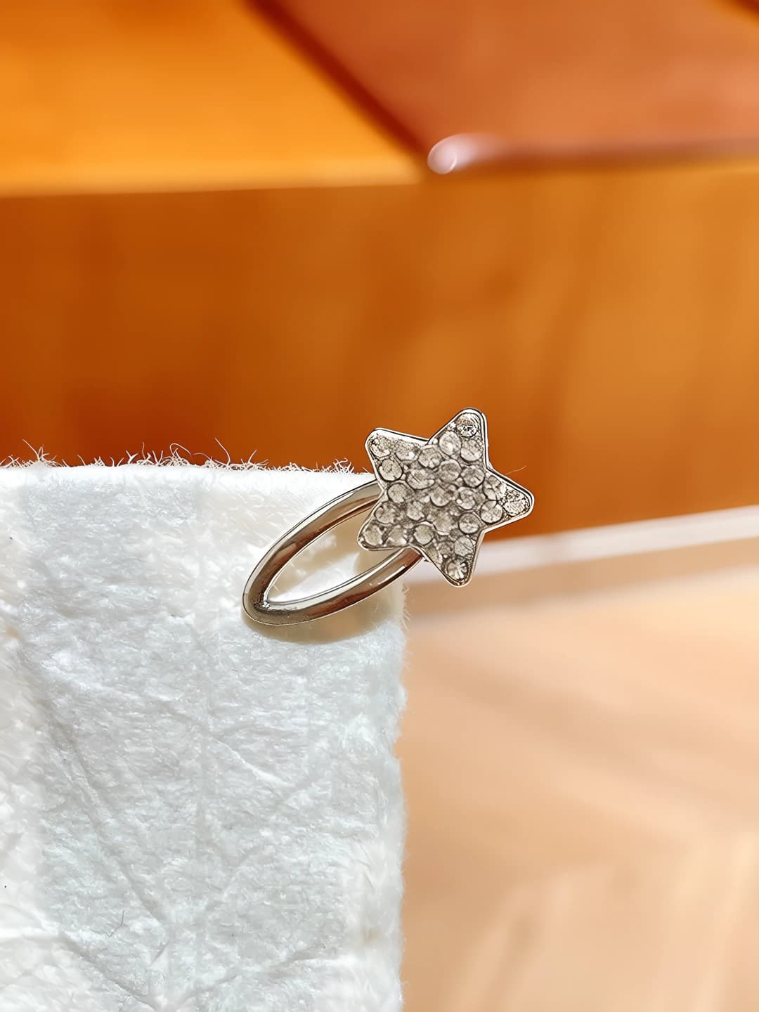 6# Silver five-pointed star 2.5 cm