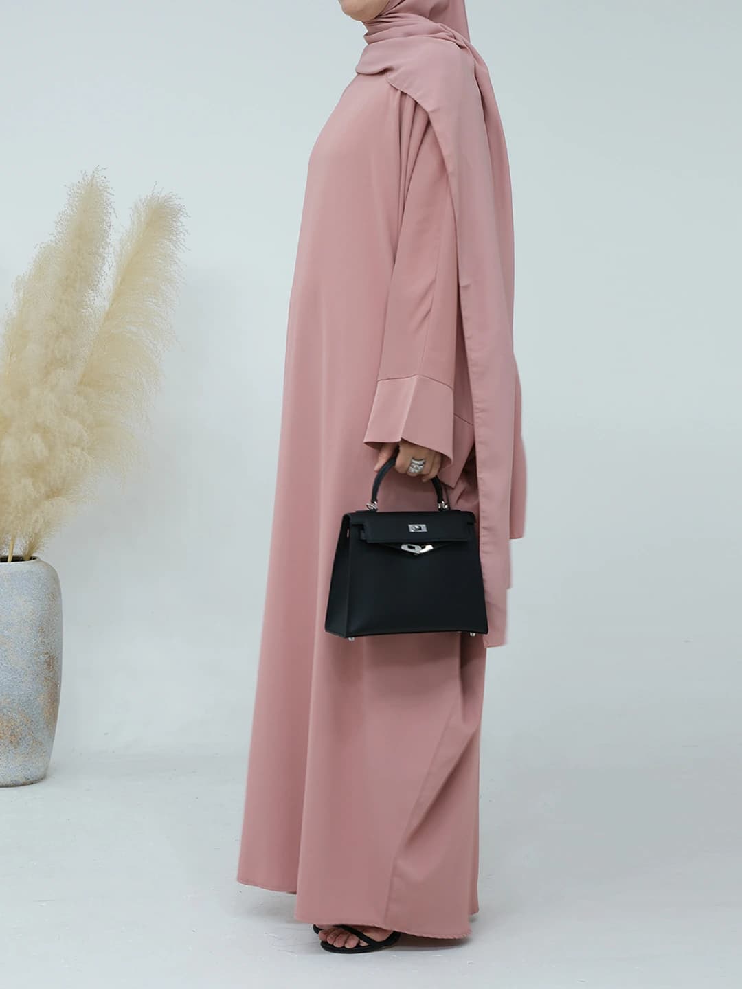 Pink dress + headscarf