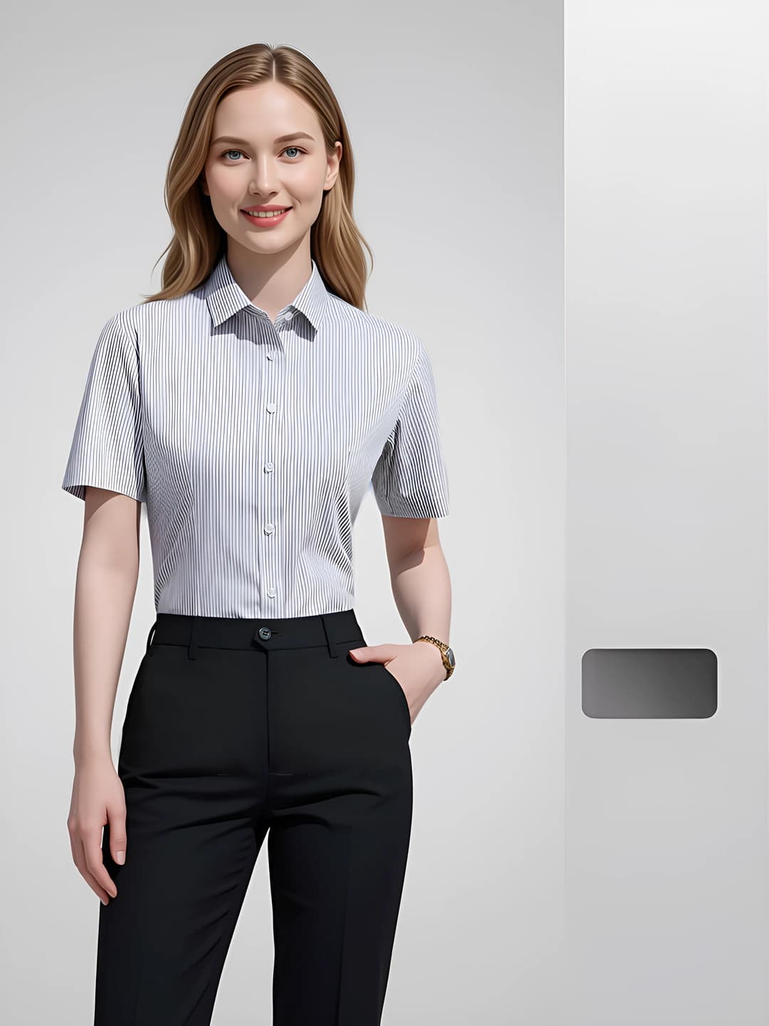 Women's Black Striped Short-sleeve T-shirt