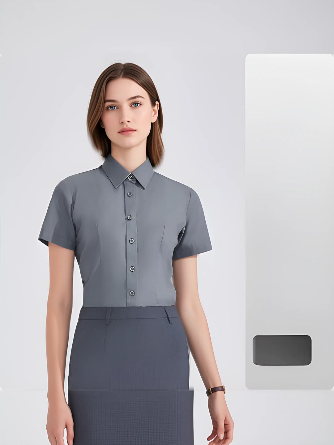 Women's light grey short sleeve