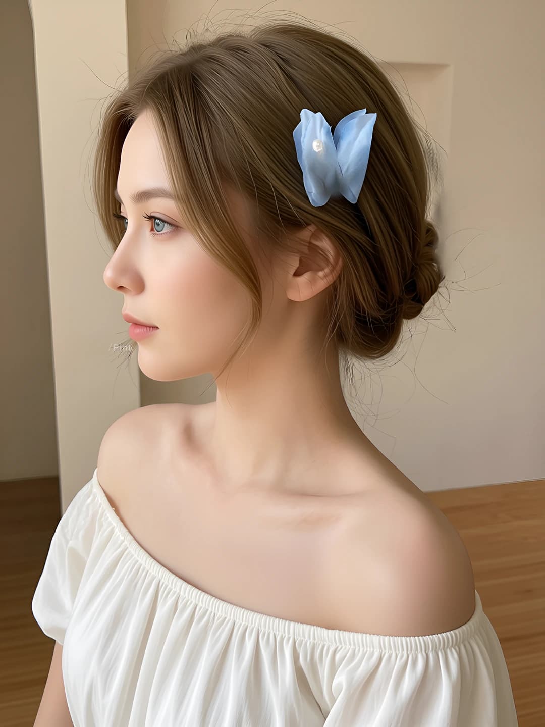 Blue, lily, two-tone, ~11.5 cm