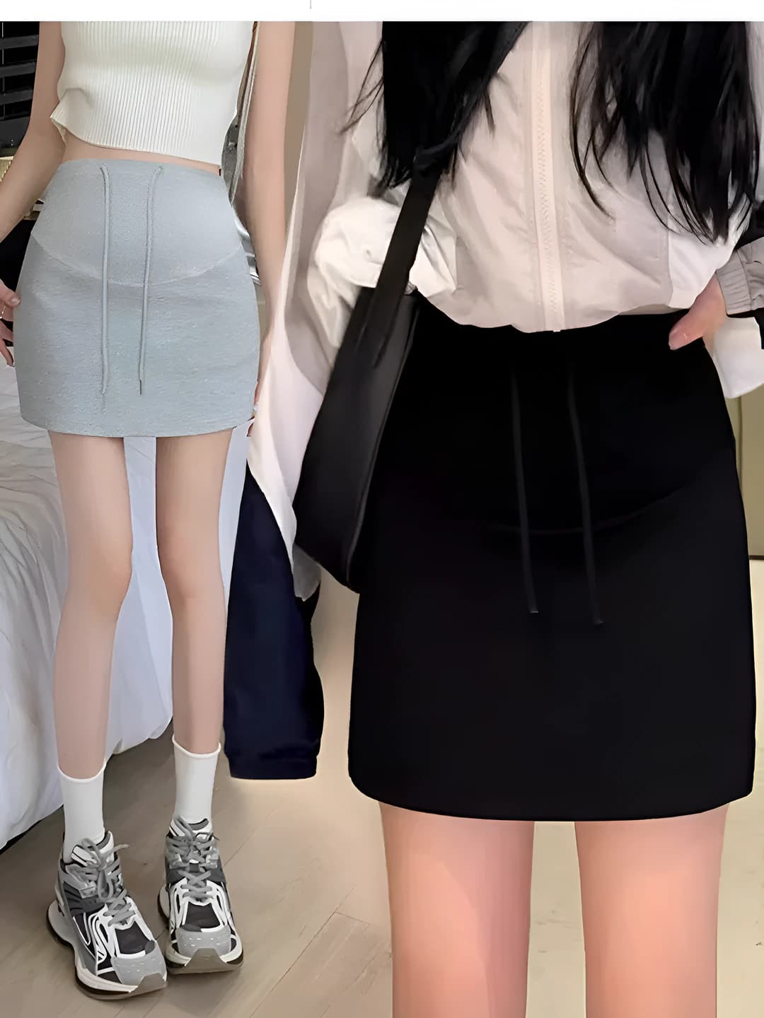Women's mini skirt for petite, plus size, spring-autumn and summer, 95% cotton 5% spandex, solid colour, sleeveless, casual style