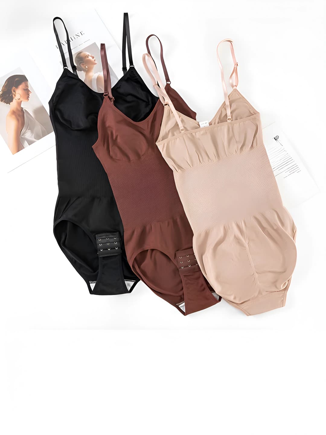 Women's seamless shapewear bodysuit with tummy control and hip-lifting, all-season