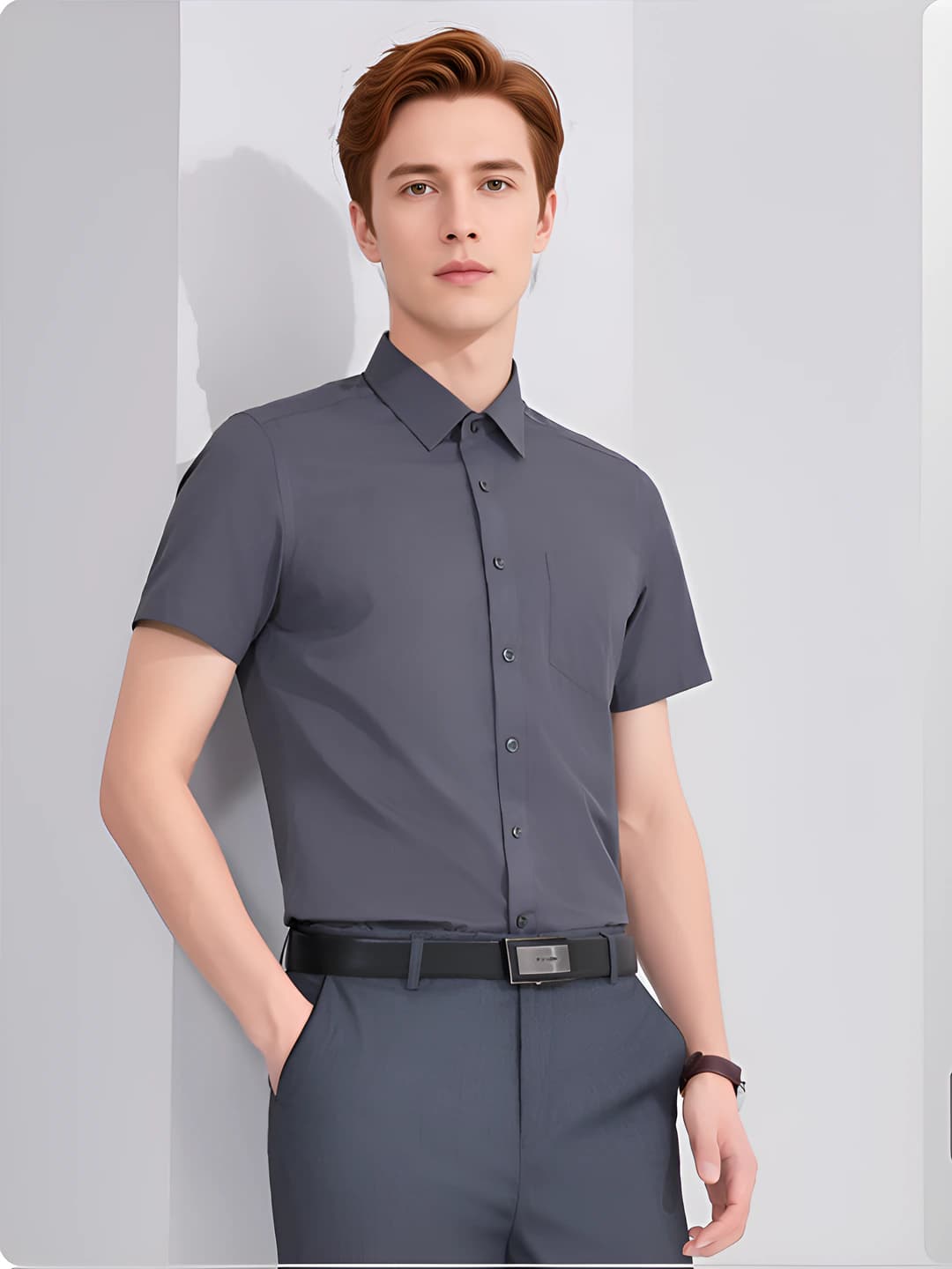 Men's Dark Grey Short Sleeve