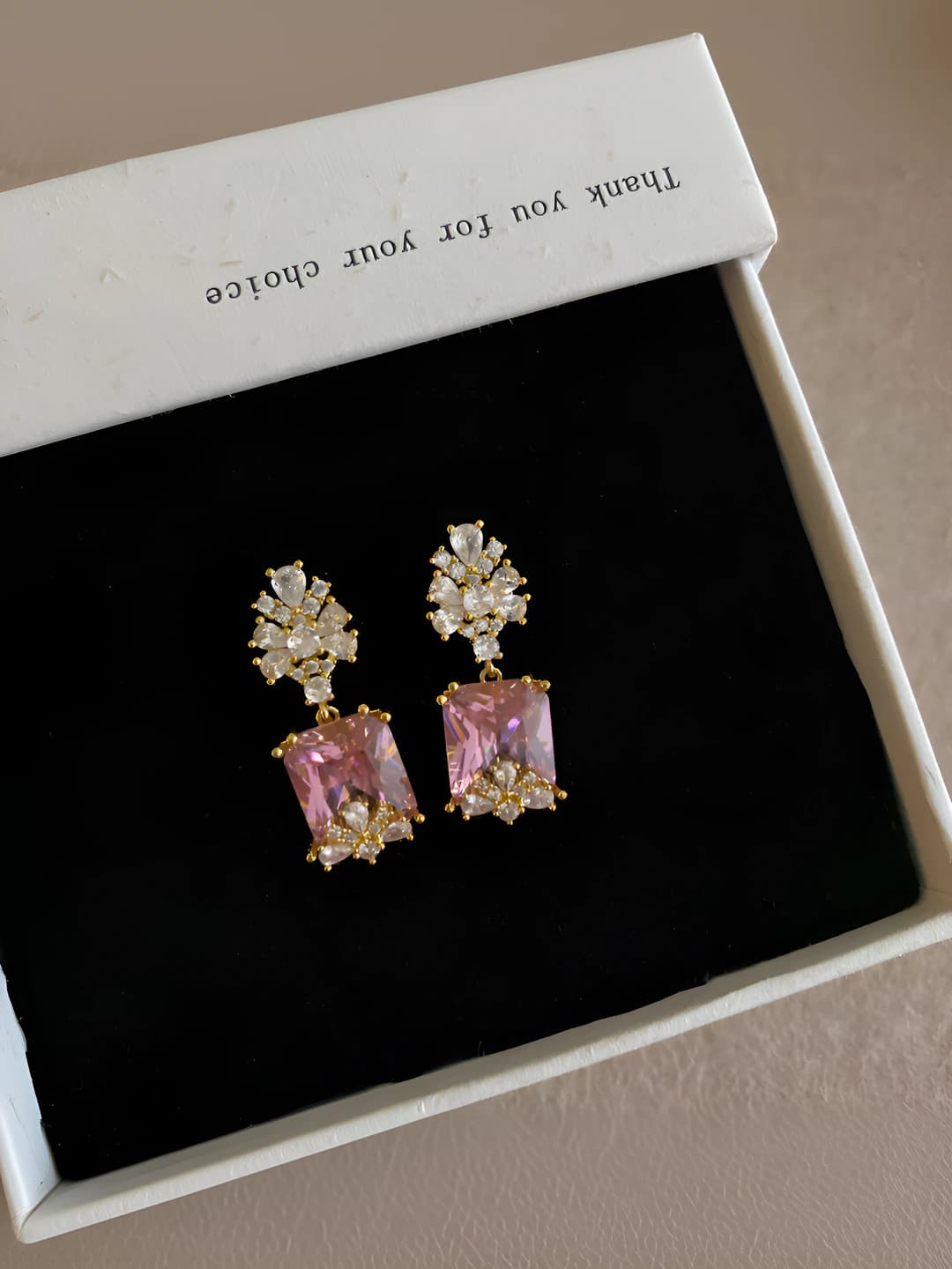 Silver post - Gold - Pink