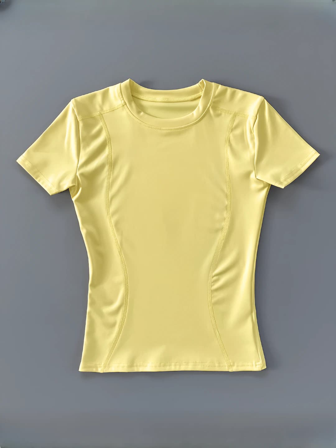 Women's sports t-shirt and shorts set: quick-dry, solid colour, short sleeve, plus size, summer and autumn