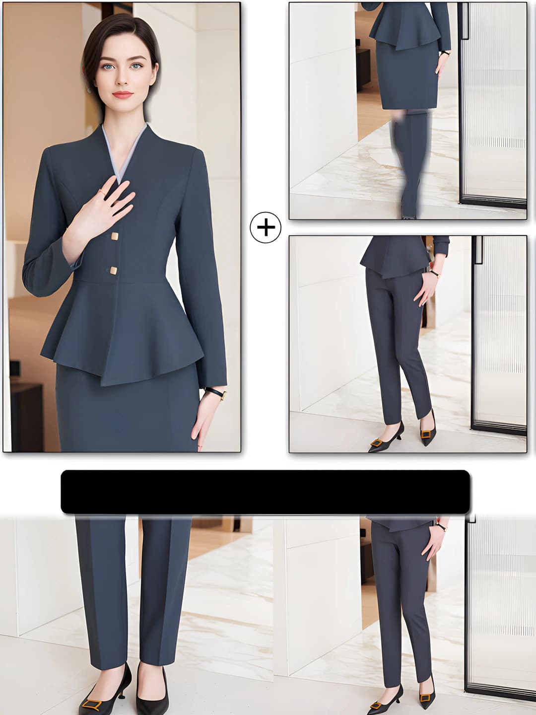 Grey (suit + pants + skirt)