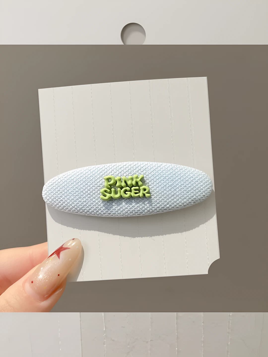 1# Blue bg, green letters, 7 cm