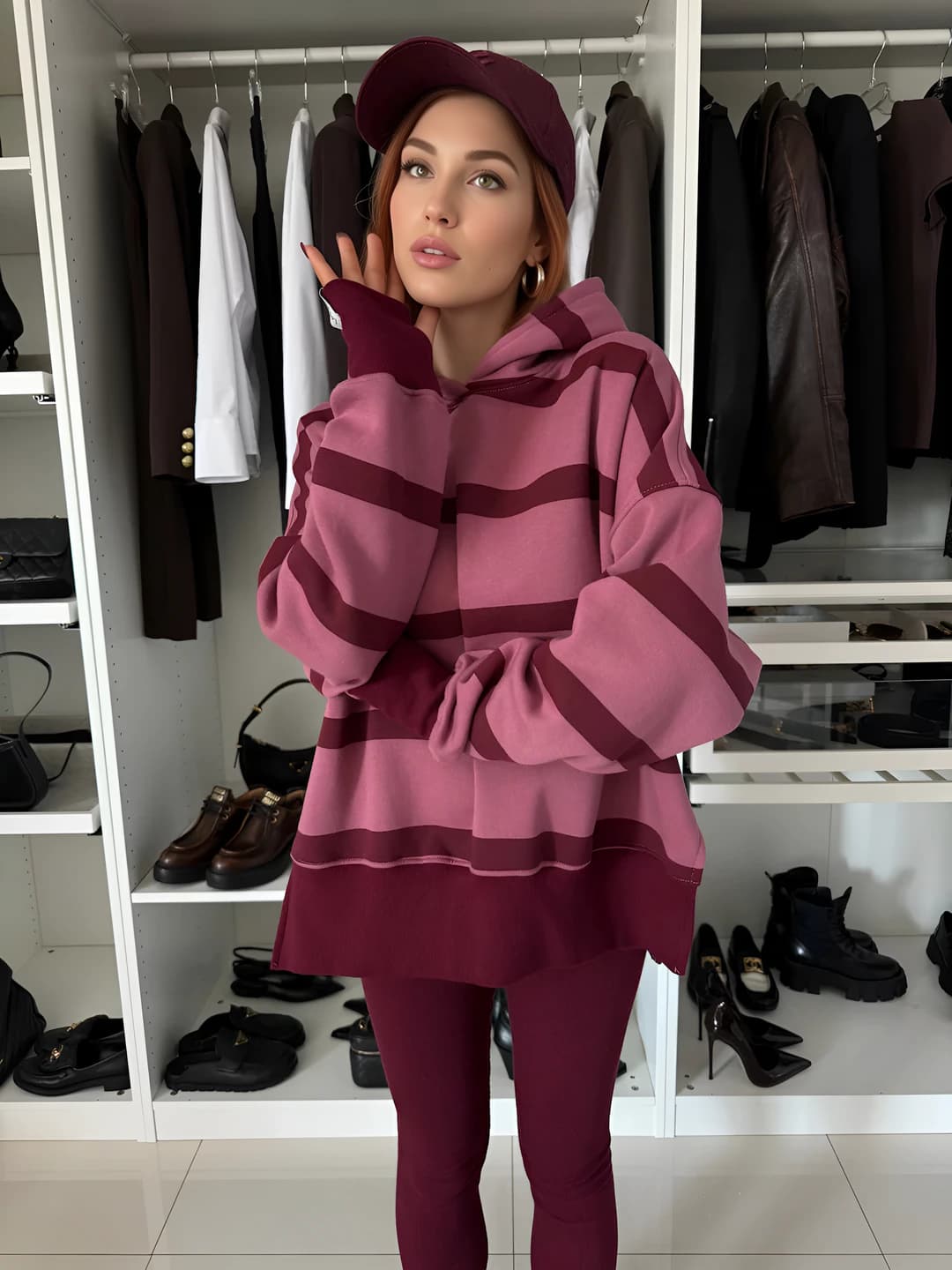 Rose red striped
