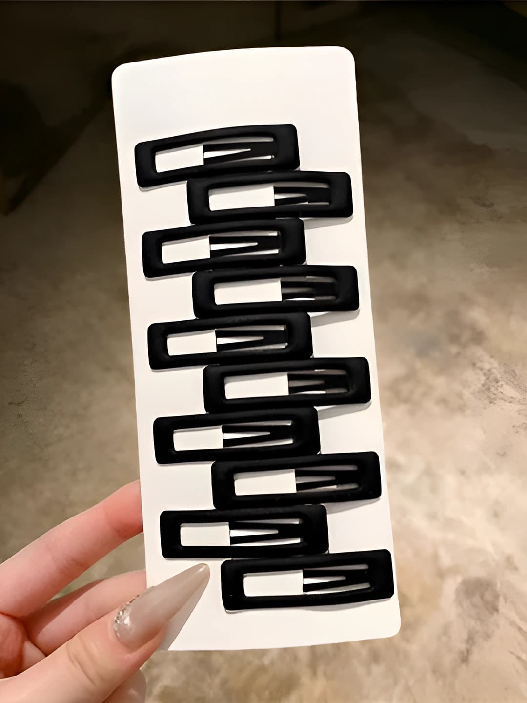 2# Black square clip - 6cm, 5 pcs