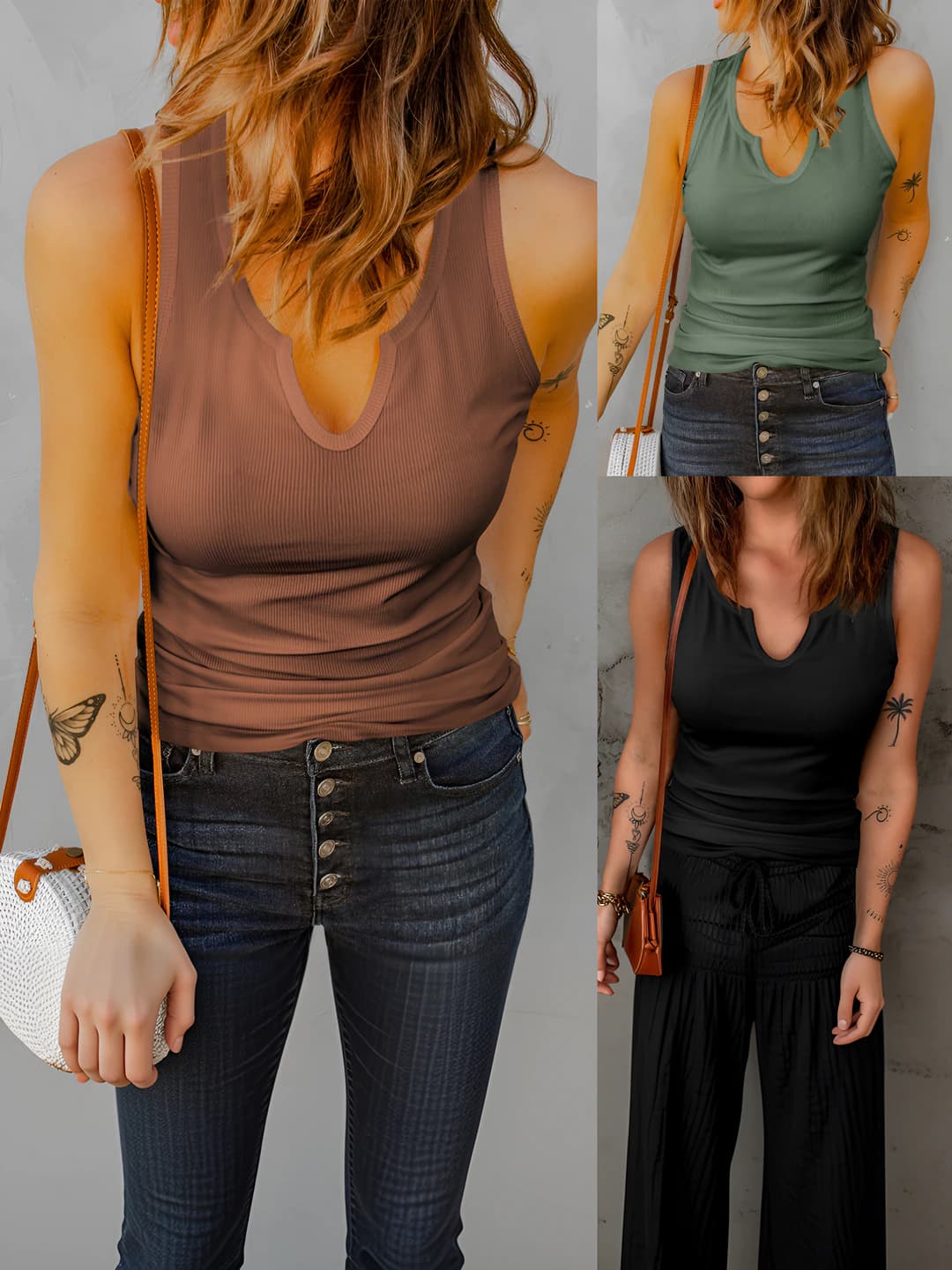 Ayollar uchun yozgi yengsiz mayka, svitshot mato, dumaloq yoqa, bo'sh (oversize) kesim, bir rangli, kundalik uslub