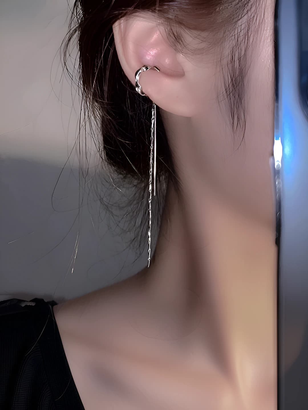 Women's long slimming geometric ear clips