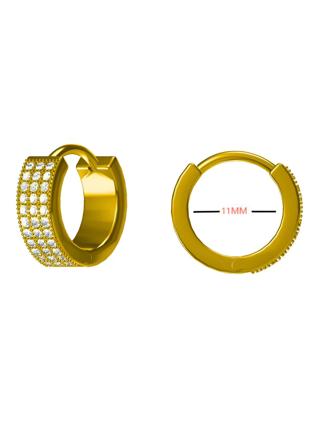 E0173G Triple row diamond earrings