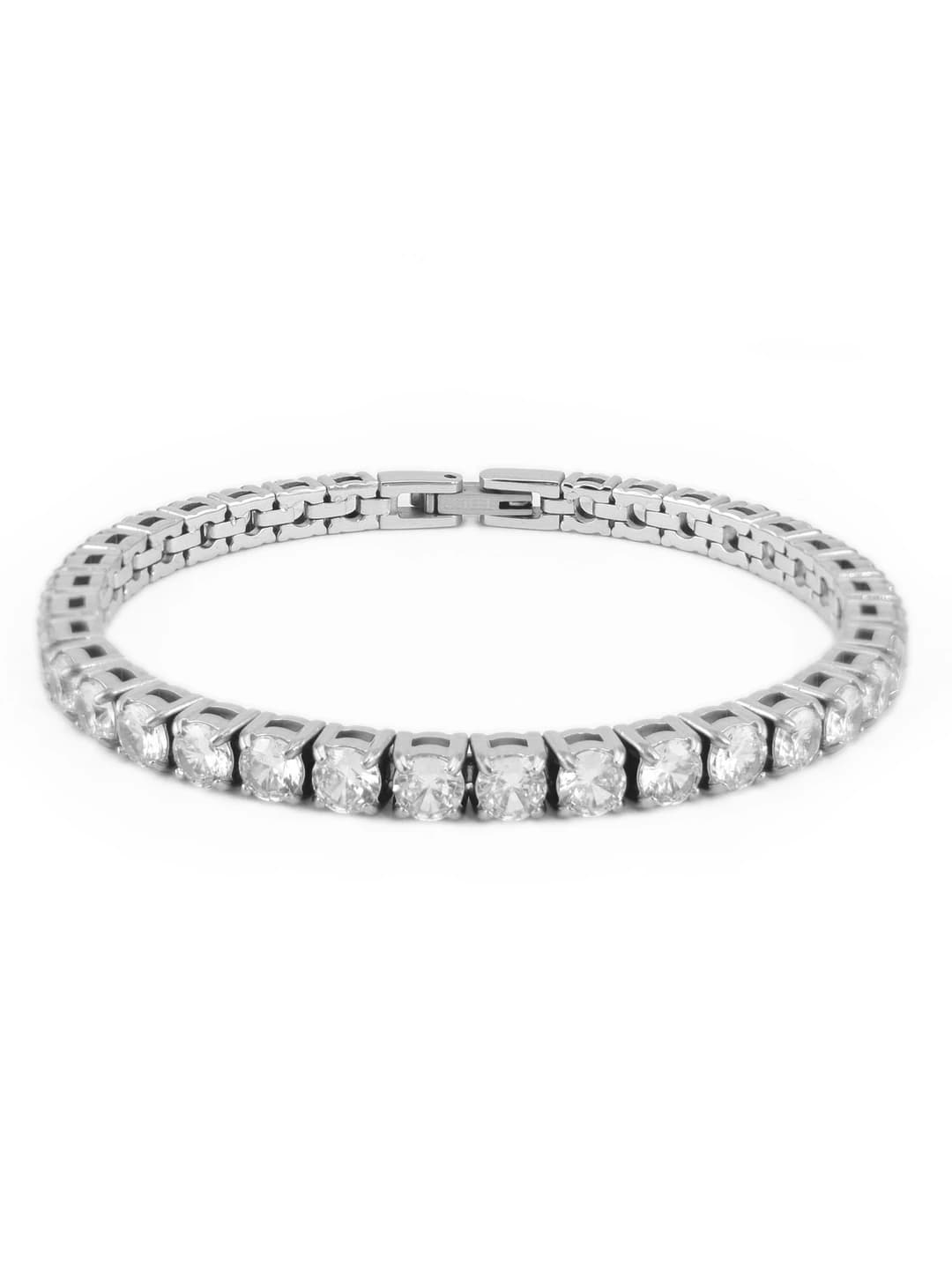 4*18cm Steel single clasp tennis bracelet