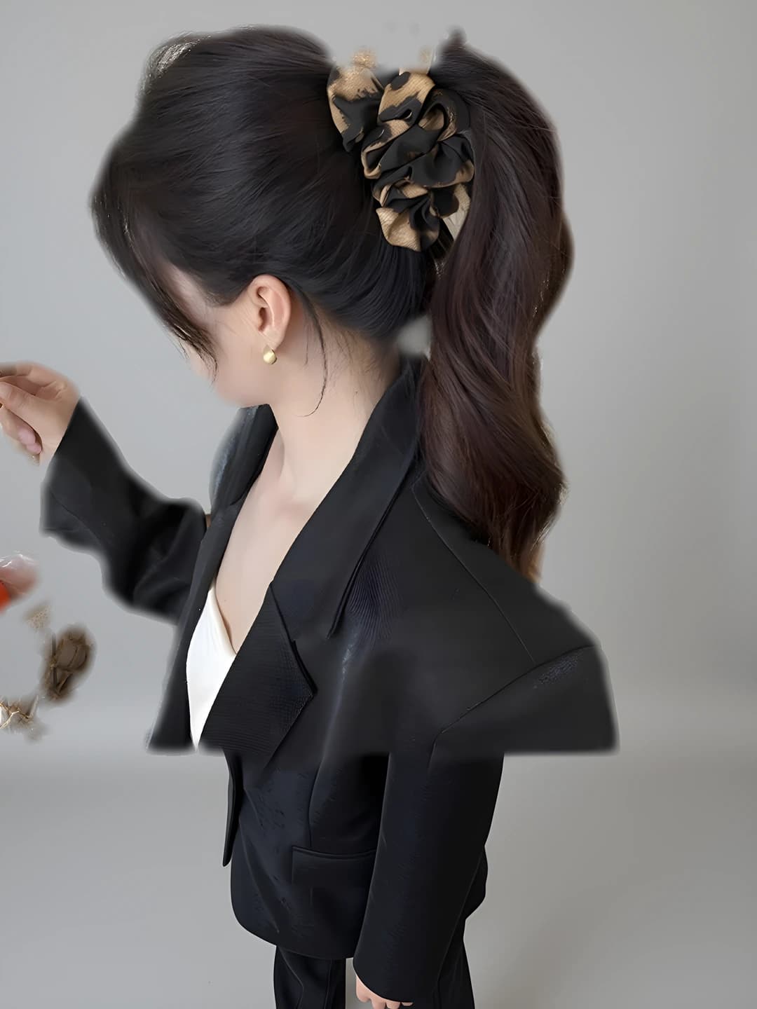 1# Leopard banana clip - base 10 cm, total 11.5 cm