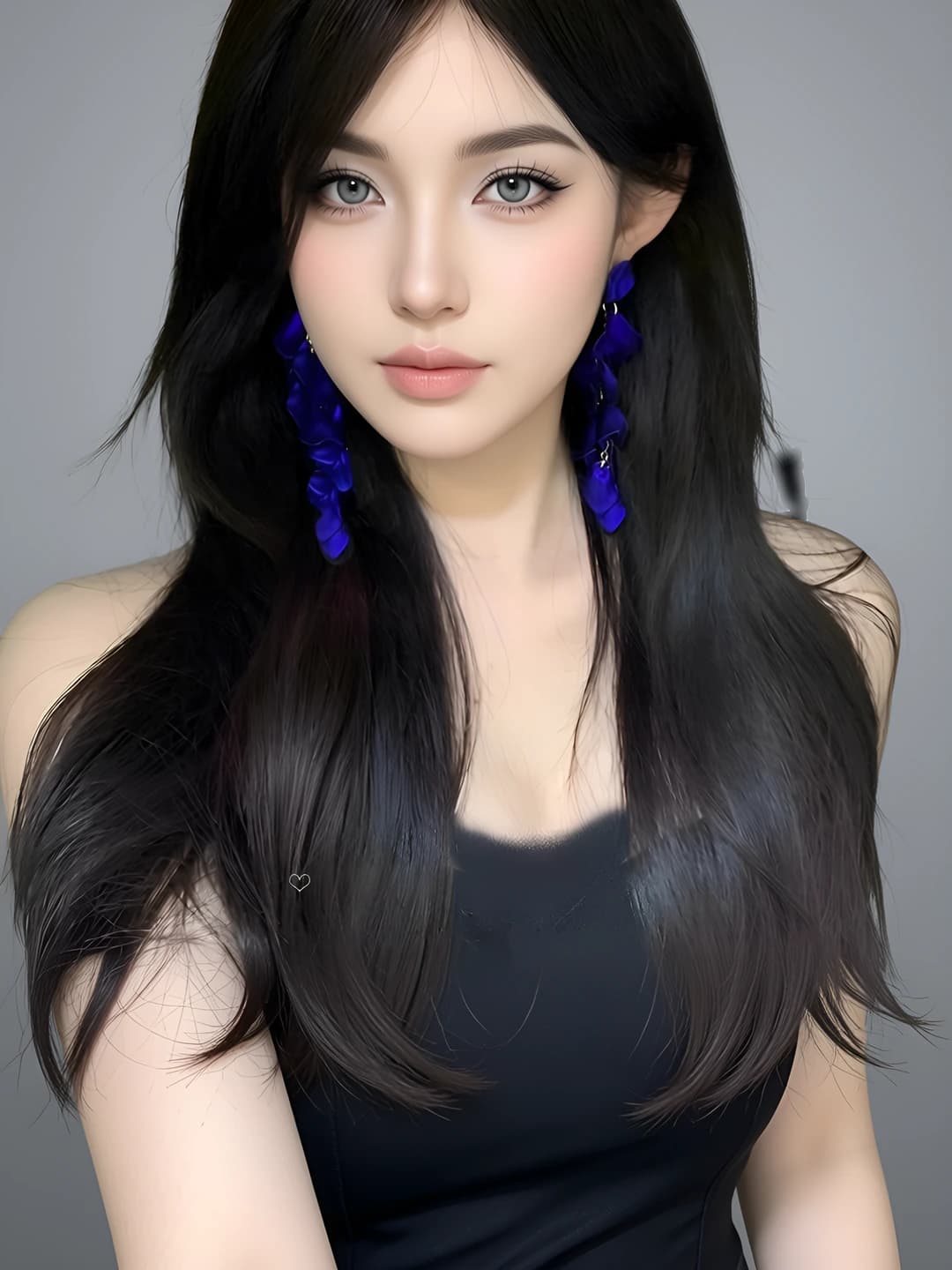 Blue petal earrings