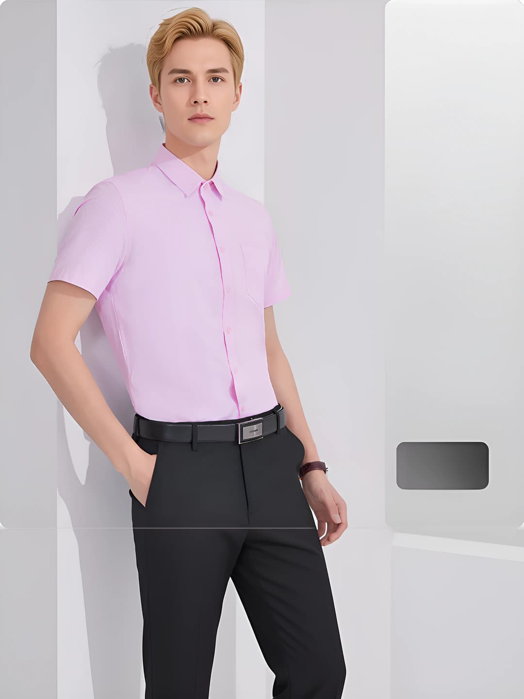 Men's Pink Short Sleeve