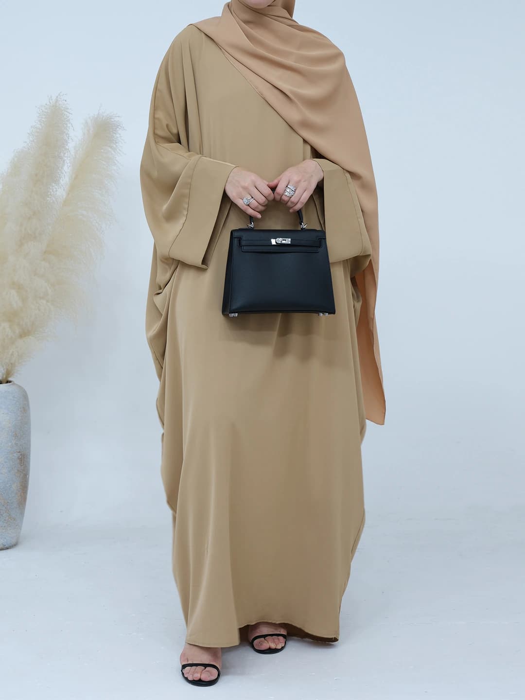 Khaki dress + headscarf