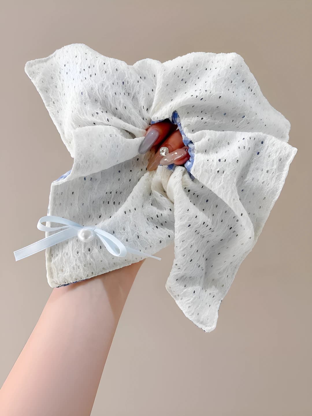 1# Ko'k katak krep ikki tomonli-kvadrat 24 sm