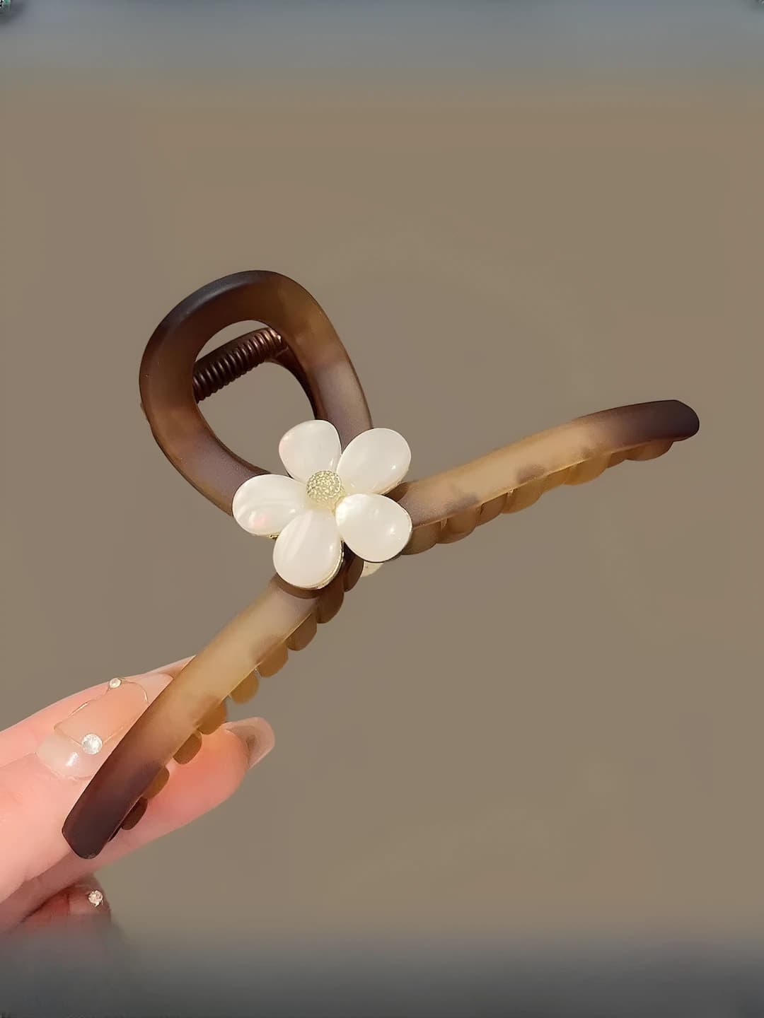 Цветок - янтарный кофейный зажим 13CM