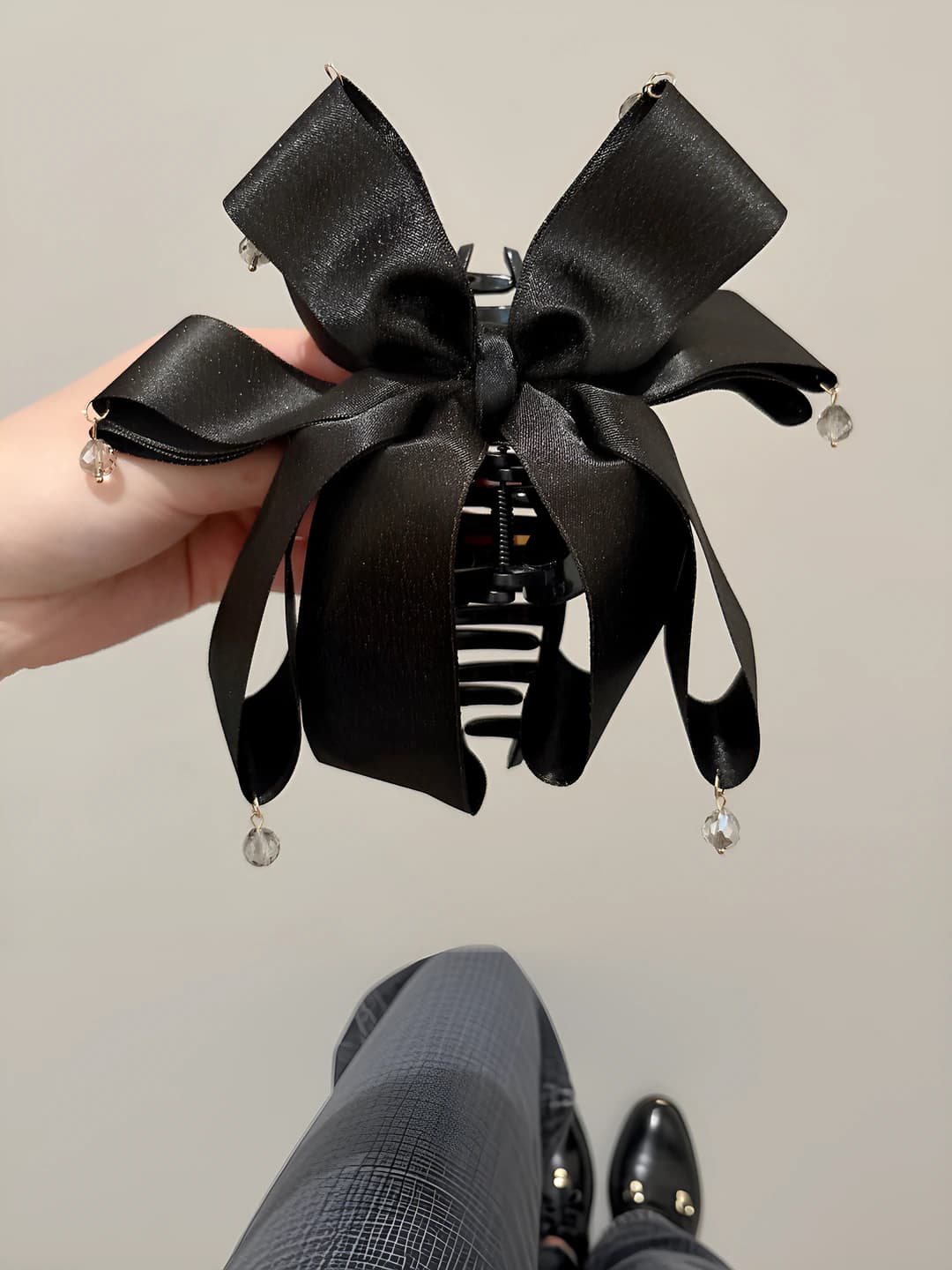 Dark black, ~13 cm