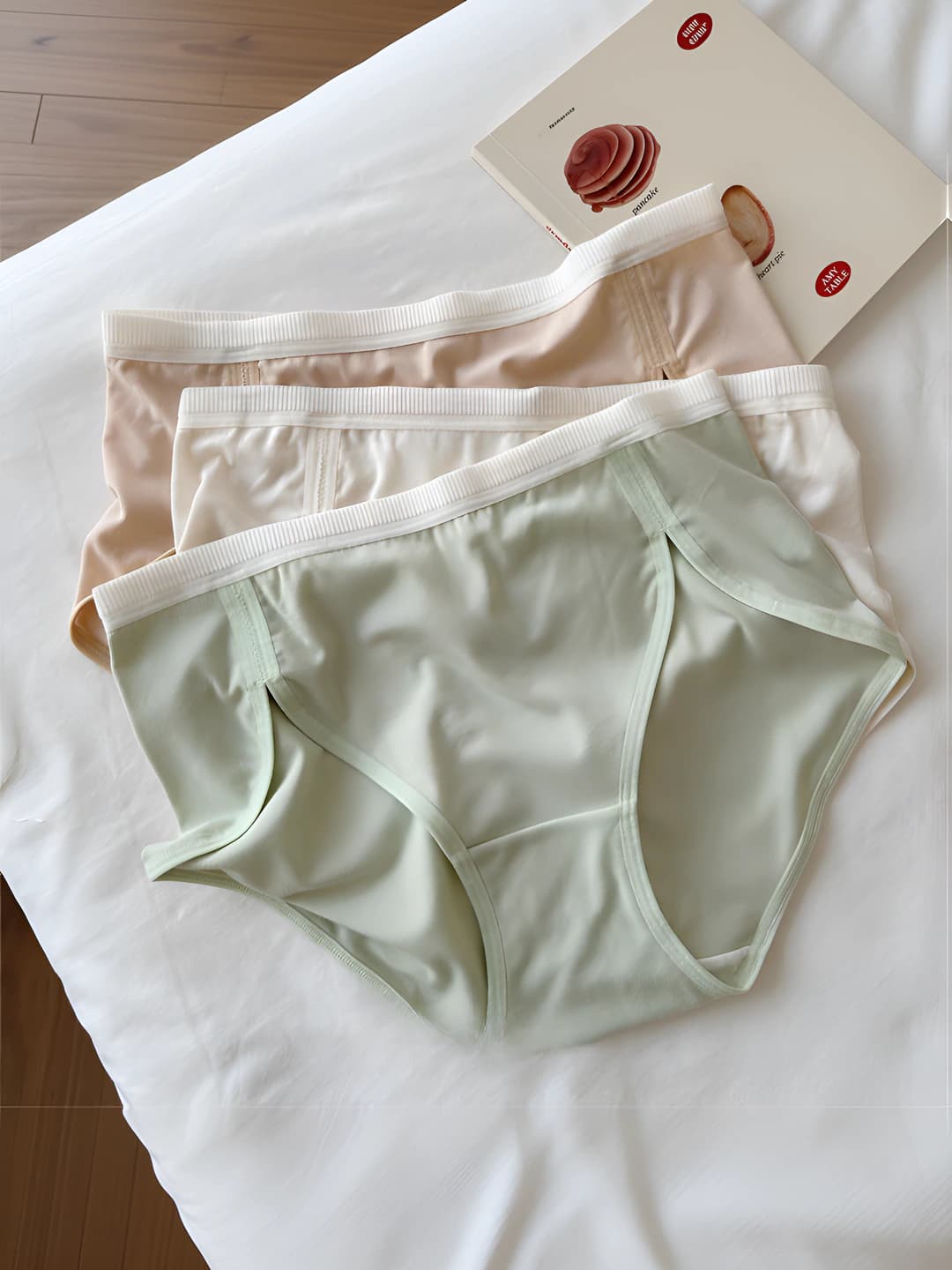Women's briefs: 7A antibacterial, high-cut, all-cotton gusset, spring-summer