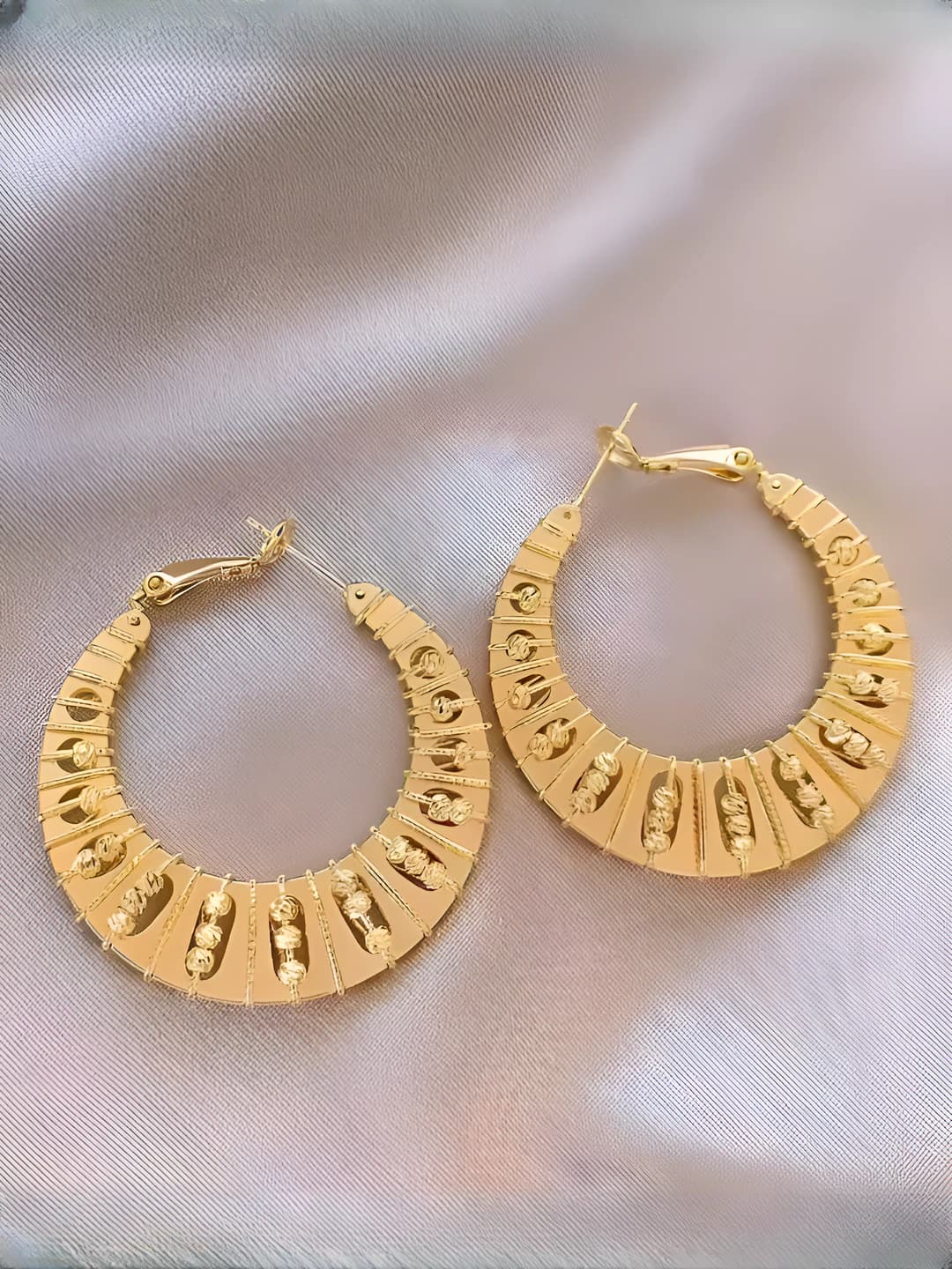 Gold hoop ear clips